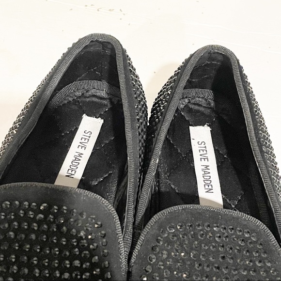 Steve‎ Madden Mens 8.5 Studded Caviarr Black Slip On Loafers Prom Wedding main image 6